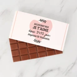 Tablette de chocolat personnalisable - Aujourd'hui je t'aime depuis X jours