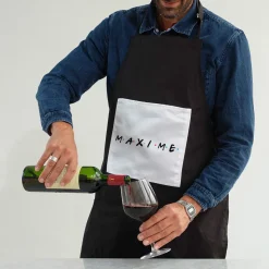 Tablier noir personnalisé - Bande de potes