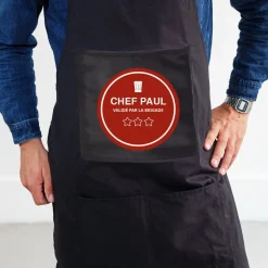 Tablier noir personnalisé - Chef étoilé