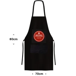 Tablier noir personnalisé - Chef étoilé