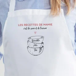 Tablier personnalisé - Bols prénoms famille