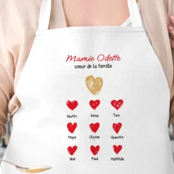 Tablier personnalisé - Mamie et ses petits coeurs