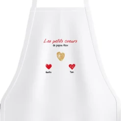Tablier personnalisé - Papa et ses petits coeurs