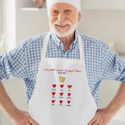 Tablier personnalisé - Papi et ses petits coeurs