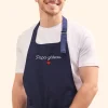 Tablier personnalisé brodé - Bleu