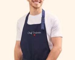 Tablier personnalisé brodé - Bleu