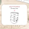 Tapis de souris personnalisé - Bols prénoms famille
