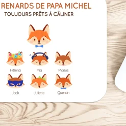 Tapis de souris personnalisé - Papa Renard et sa meute