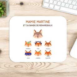 Tapis de souris personnalisé - Mamie Renard et sa meute