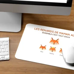 Tapis de souris personnalisé - Maman Renard et sa meute