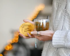 Tasse à thé en verre avec couvercle personnalisé - Prénom
