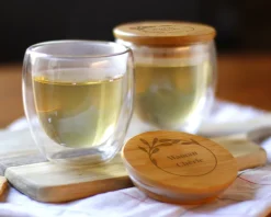 Tasse à thé en verre avec couvercle personnalisé - Prénom