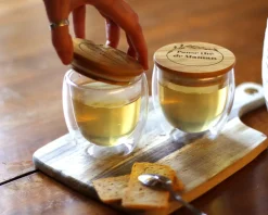 Tasse à thé en verre avec couvercle personnalisé - Prénom