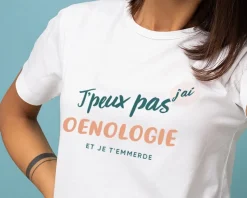 Tee shirt personnalisé femme - J'peux pas j'ai oenologie