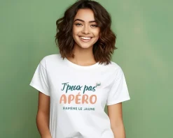 Tee shirt personnalisé femme - J'peux pas j'ai apéro