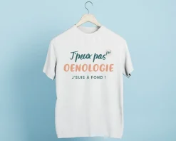 Tee shirt personnalisé homme - J'peux pas j'ai oenologie