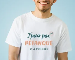 Tee shirt personnalisé homme - J'peux pas j'ai pétanque