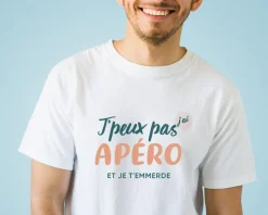 Tee shirt personnalisé homme - J'peux pas j'ai apéro