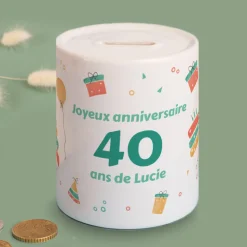 Tirelire personnalisée - Anniversaire