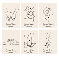 Toile canva personnalisable - Dessin au trait
