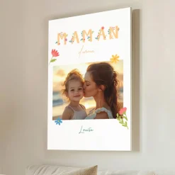 Toile canva personnalisable - Amour Fleuri