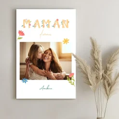 Toile canva personnalisable - Amour Fleuri