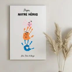 Toile canva personnalisée - Empreintes pour papa