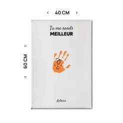 Toile canva personnalisée - Empreintes pour papa