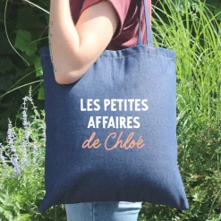 Tote bag en jean personnalisé - Message