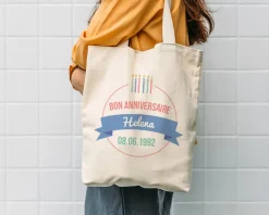 Tote bag personnalisé - Collection bougies d'anniversaire