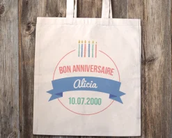 Tote bag personnalisé - Collection bougies d'anniversaire