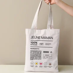 Tote bag personnalisé - Composition d'une jeune maman