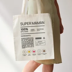 Tote bag personnalisé - Composition d'une jeune maman