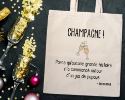 Tote bag Personnalisable - Champagne party - 100% coton naturel