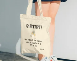 Tote bag Personnalisable - Champagne party - 100% coton naturel