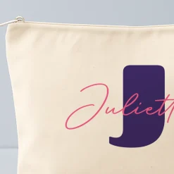 Trousse en coton personnalisée - Initiales