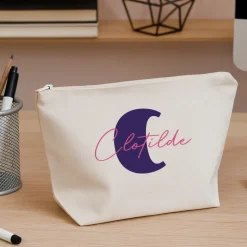 Trousse en coton personnalisée - Initiales