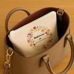 Trousse en coton personnalisée - Couronne Florale