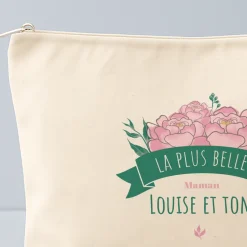 Trousse en coton personnalisée - Maman Fleurie