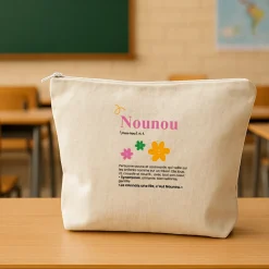 Trousse en coton personnalisée - Définition Nounou