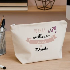 Trousse en coton personnalisée - Tu es la meilleure