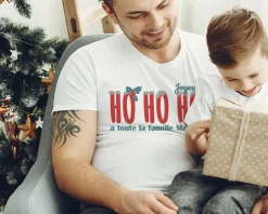 T-shirt homme personnalisé Noël - Ho Ho Ho !
