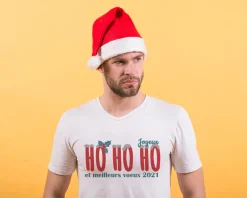 T-shirt homme personnalisé Noël - Ho Ho Ho !