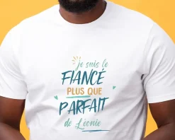 T-Shirt homme personnalisé : Fiancé le plus...