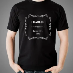 T-shirt noir personnalisé - Whisky