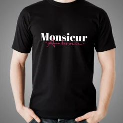 T-shirt noir personnalisé - Mr & Mrs