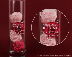 Vase personnalisé couple - Aujourd'hui je t'aime depuis