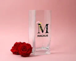 Vase personnalisé cubique - Monogramme