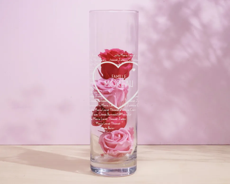 Vase personnalisé cylindrique - Famille