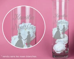 Vase personnalisé cylindrique - Mariage